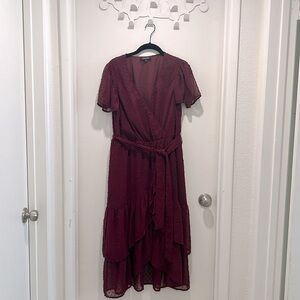 Dotted Swiss Faux Wrap Dress